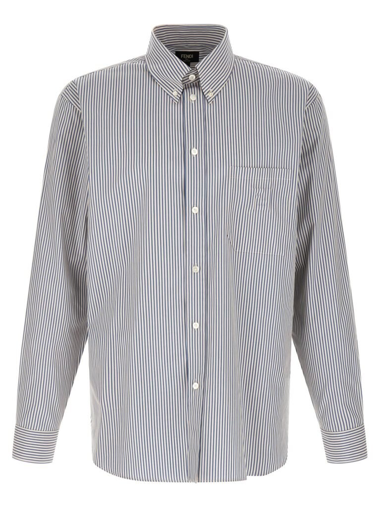 Striped button-down shirt