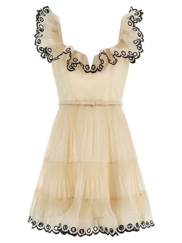 Embroidered Frilled Mini' dress