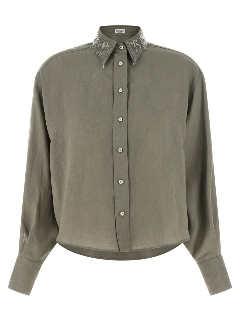 Sequin collar shirt
