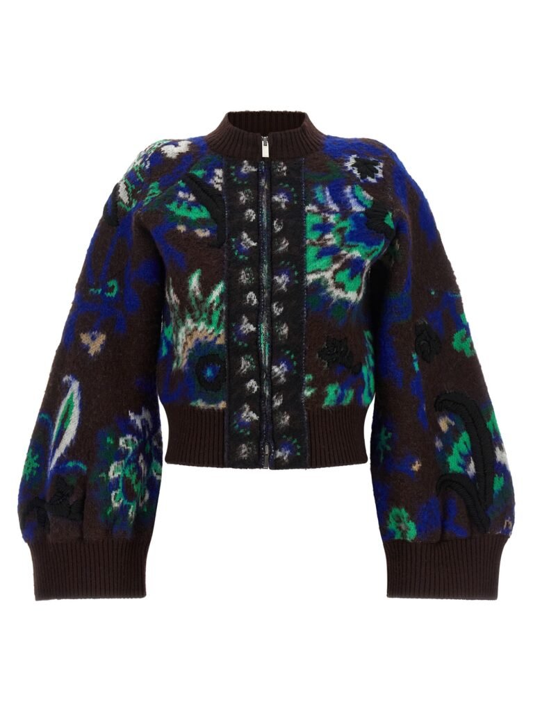 Floral jacquard blouson