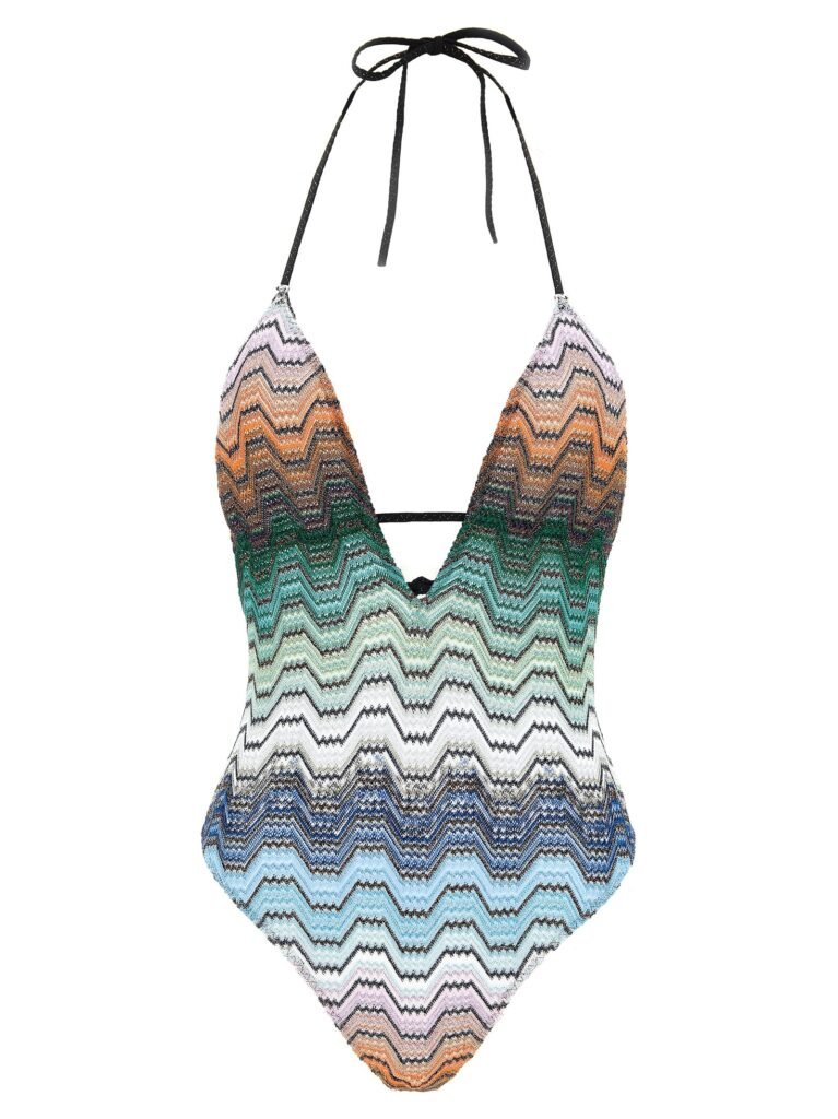 Greek pattern one-piece swimsuit