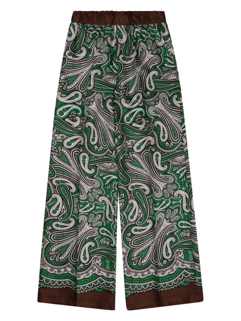 PANTALONE IN SETA CON STAMPA PAISLEY