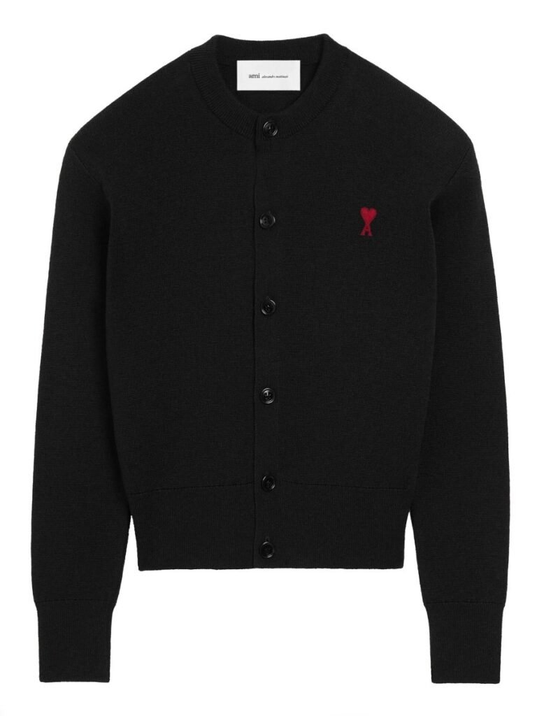 CARDIGAN IN LANA CON LOGO