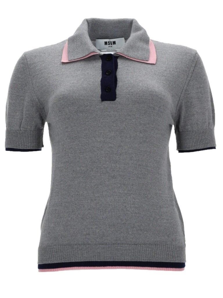POLO IN LANA CON DOPPIO BORDO
