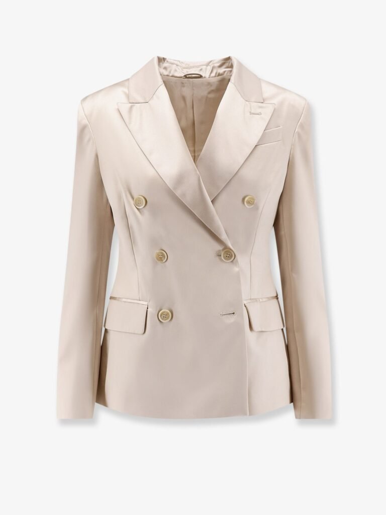 Double-breasted silk blazer