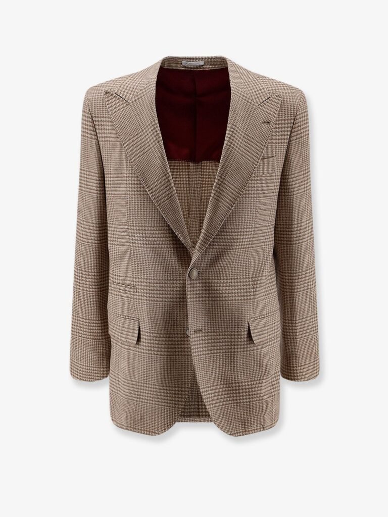 Single-breasted wool and cashmere blazer