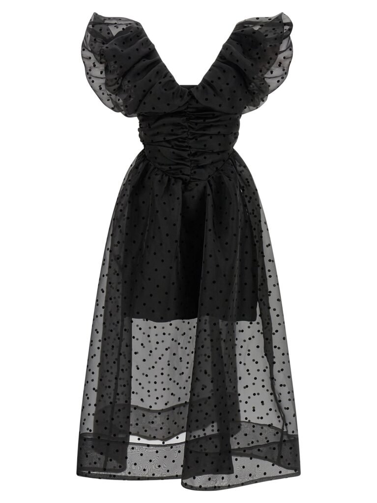 Black Organza Ruched' dress