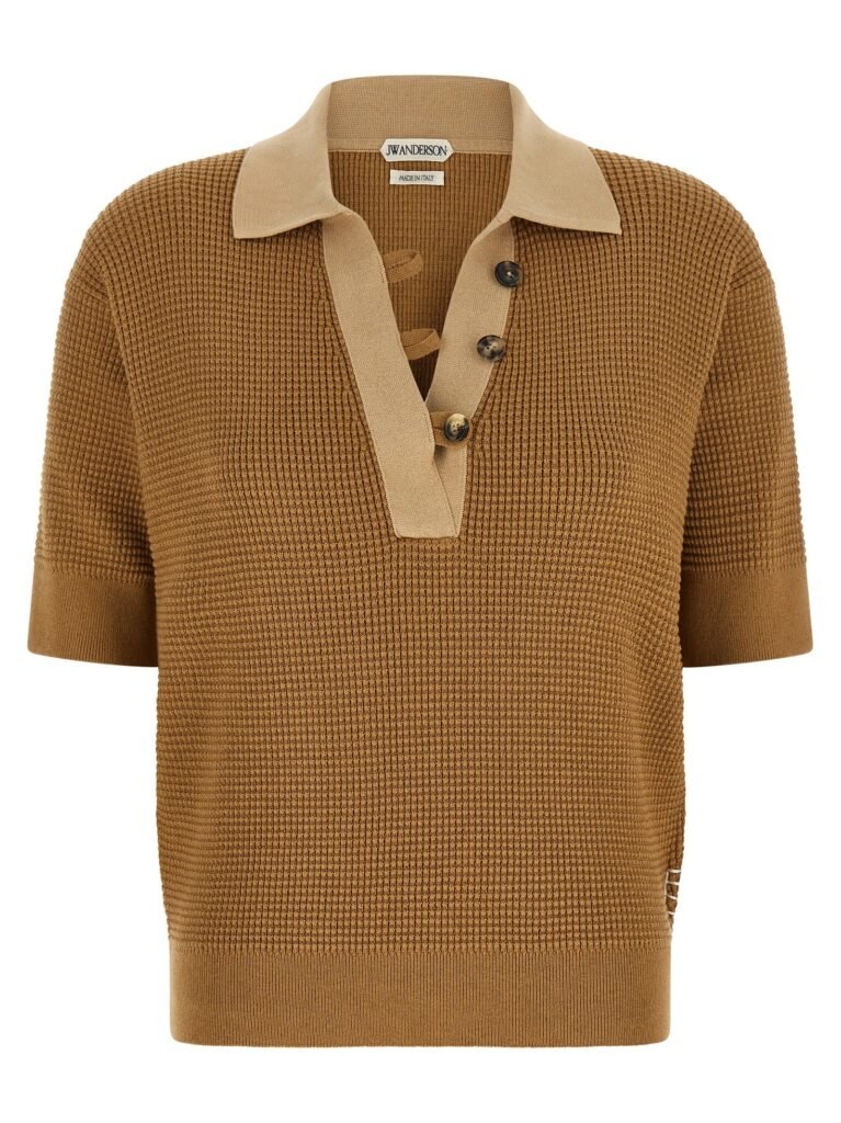 Waffle stitch polo shirt