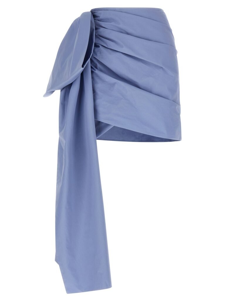 Blue Cotton Tie Side Mini' skirt