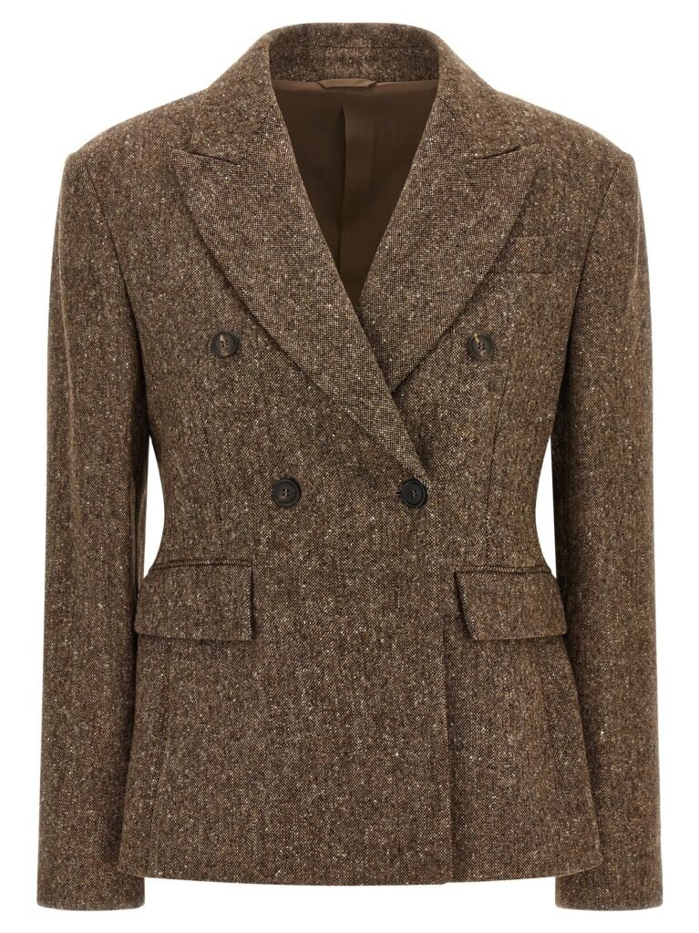 Donegal wool double-breasted blazer