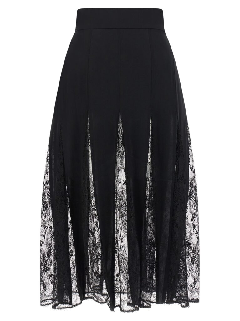 Charmeuse skirt with lace