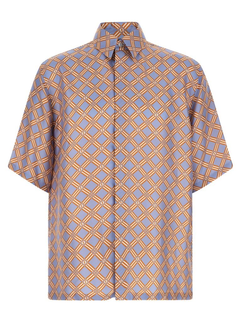 Net' print silk shirt