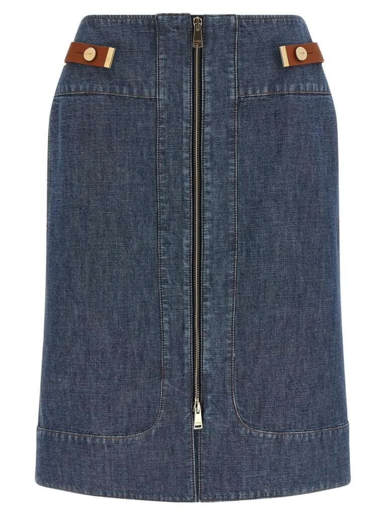 Chambray denim skirt