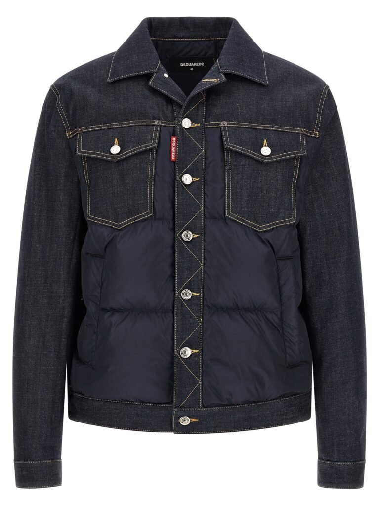 Padded 'Hybrid' trucker jacket