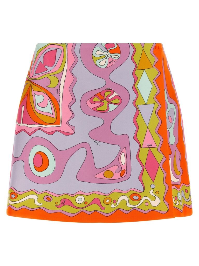 Angoli' print twill skirt