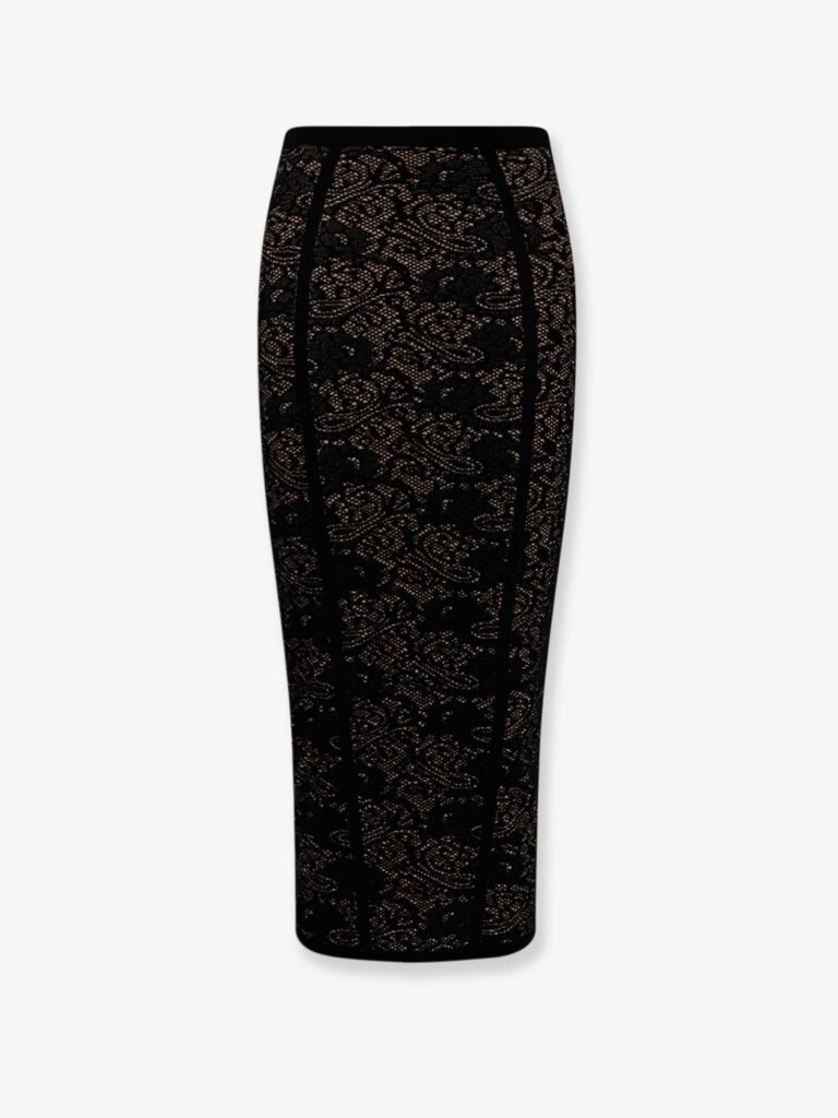 Embroidered knitted skirt