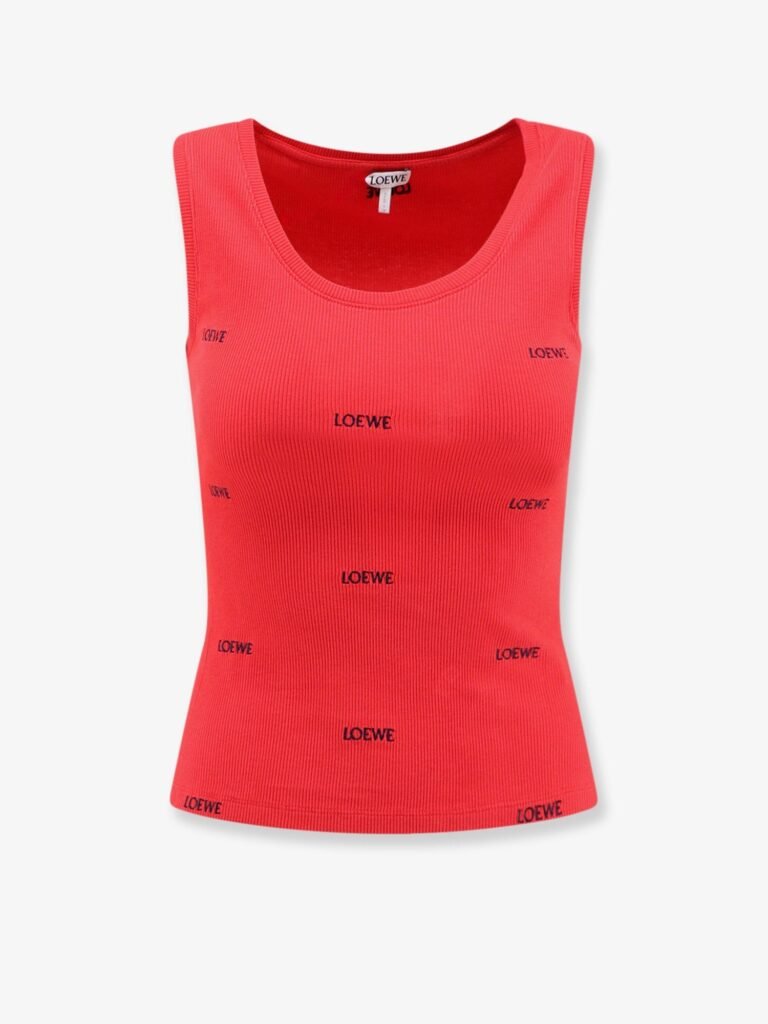 Cotton tank top with all-over embroidered logo lettering