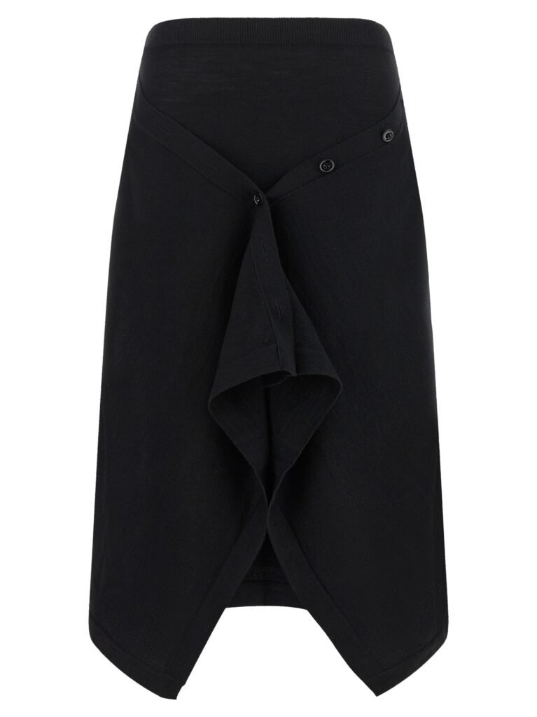 Button asymmetrical skirt
