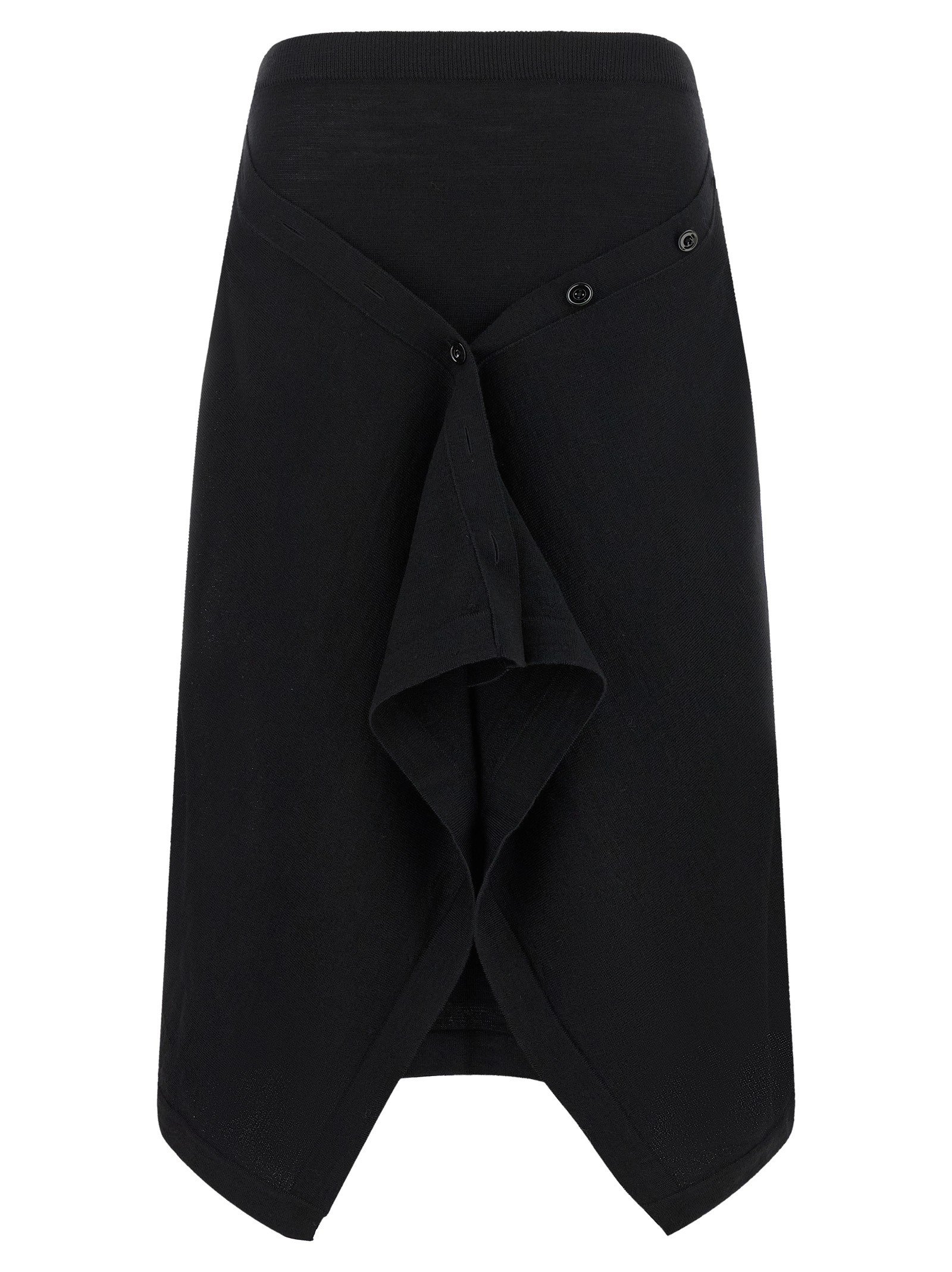 Button asymmetrical skirt