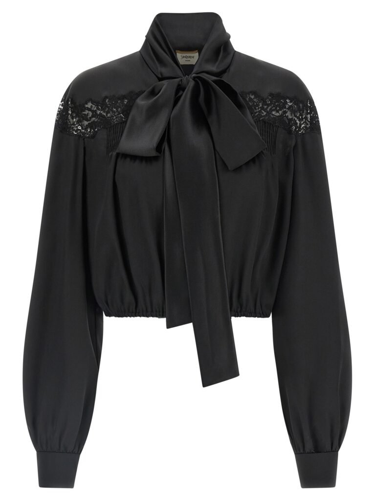 Lace silk shirt