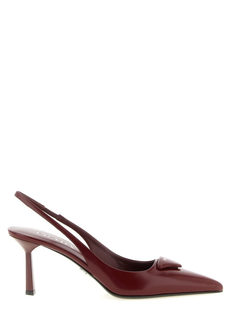 Brushed leather slingback
