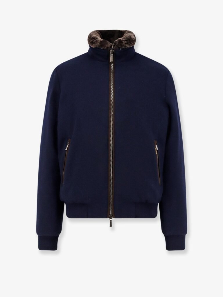 Bellati-Mrw wool and cashmere jacket with fur detail