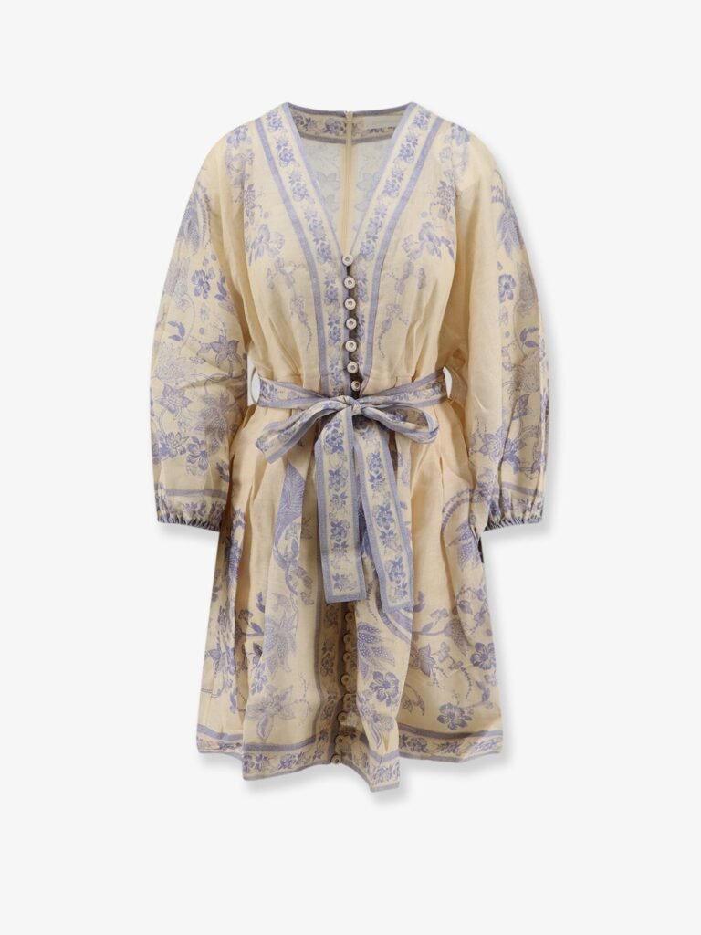 Indra printed linen dress