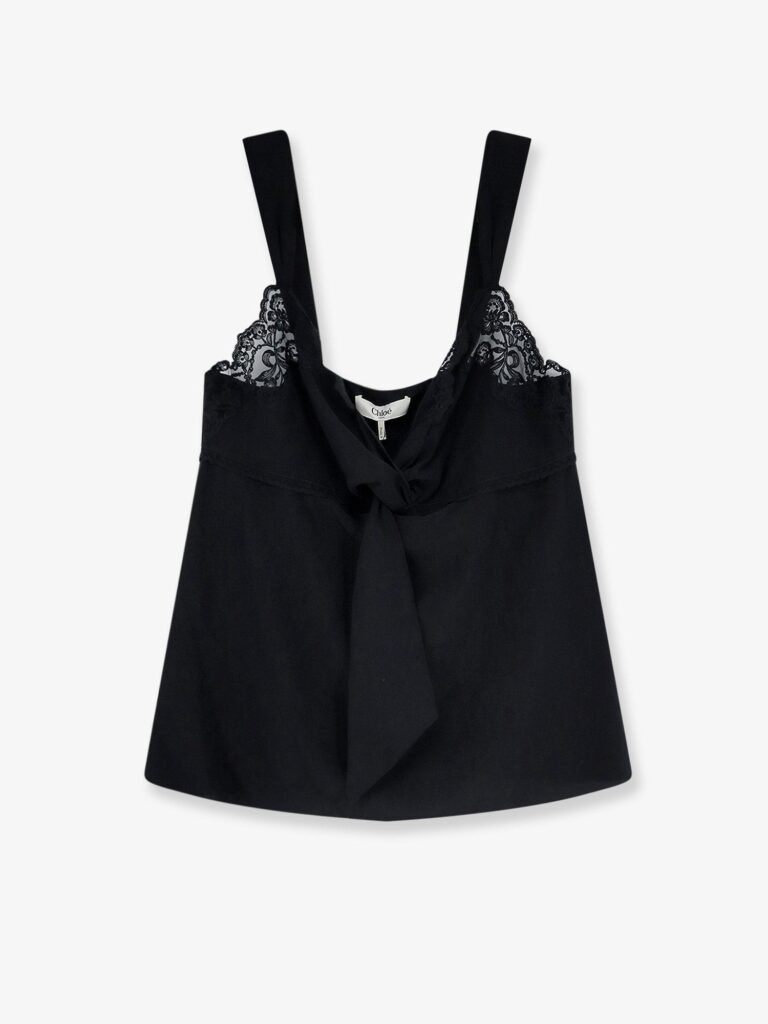 Silk top with lace profile