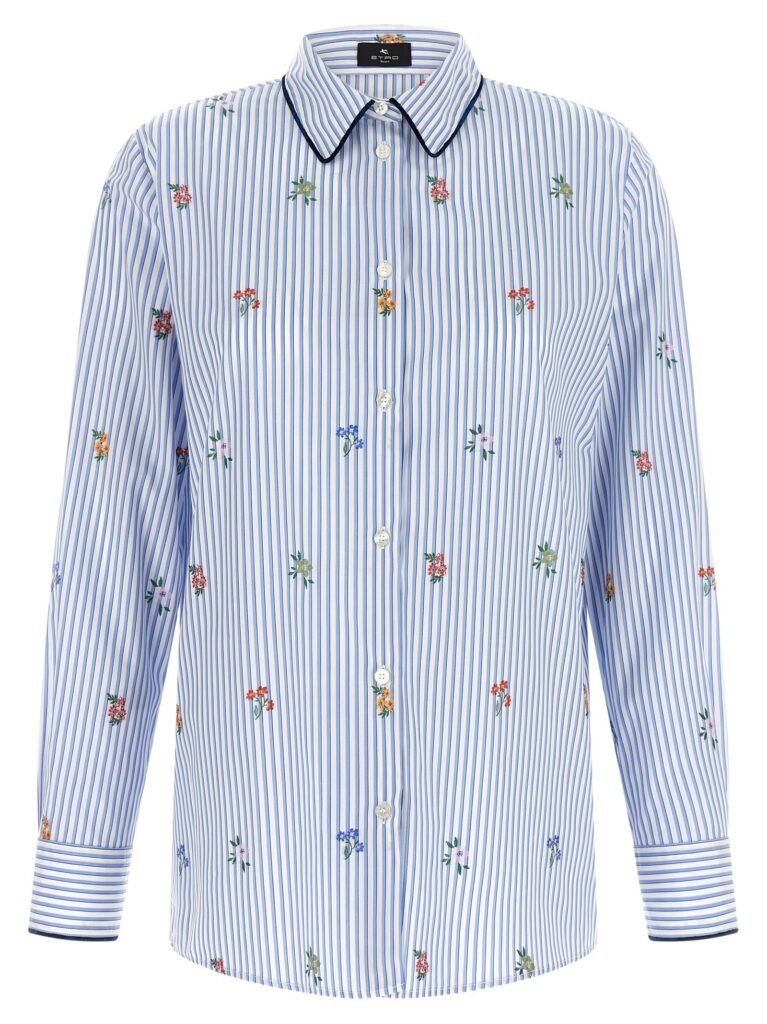 Floral embroidery shirt