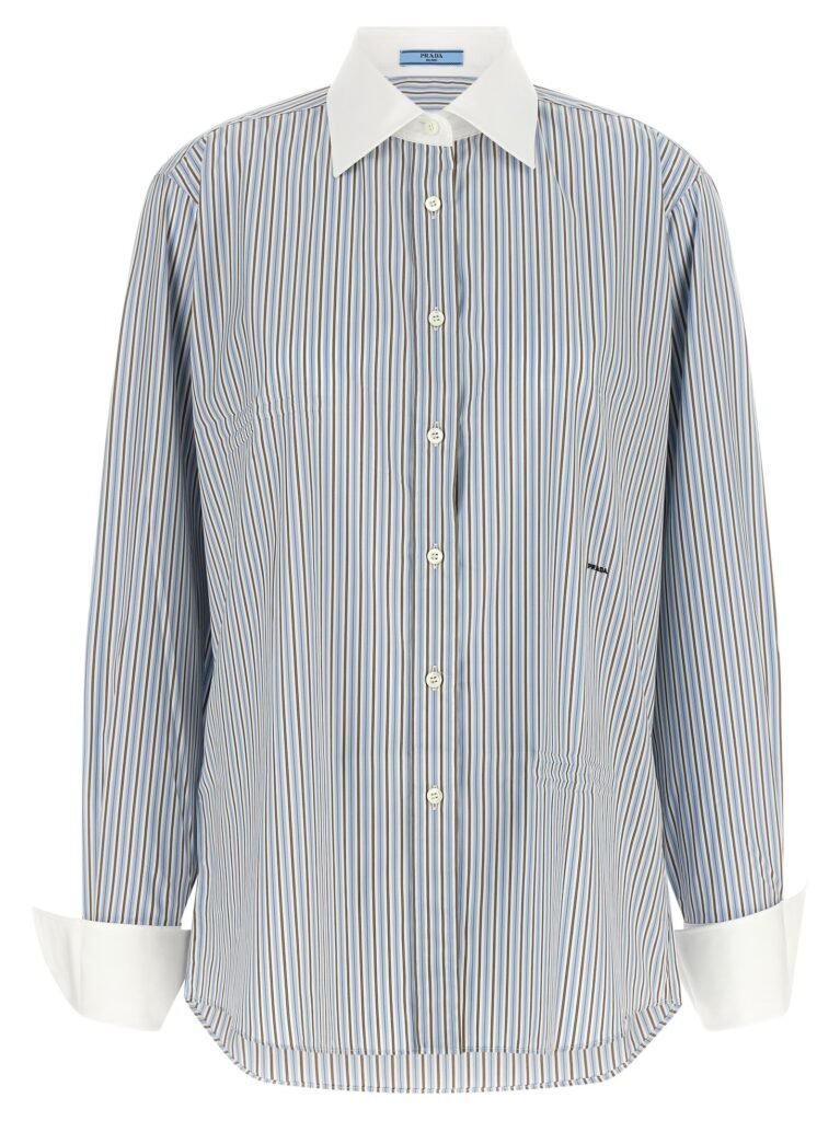 Striped poplin shirt