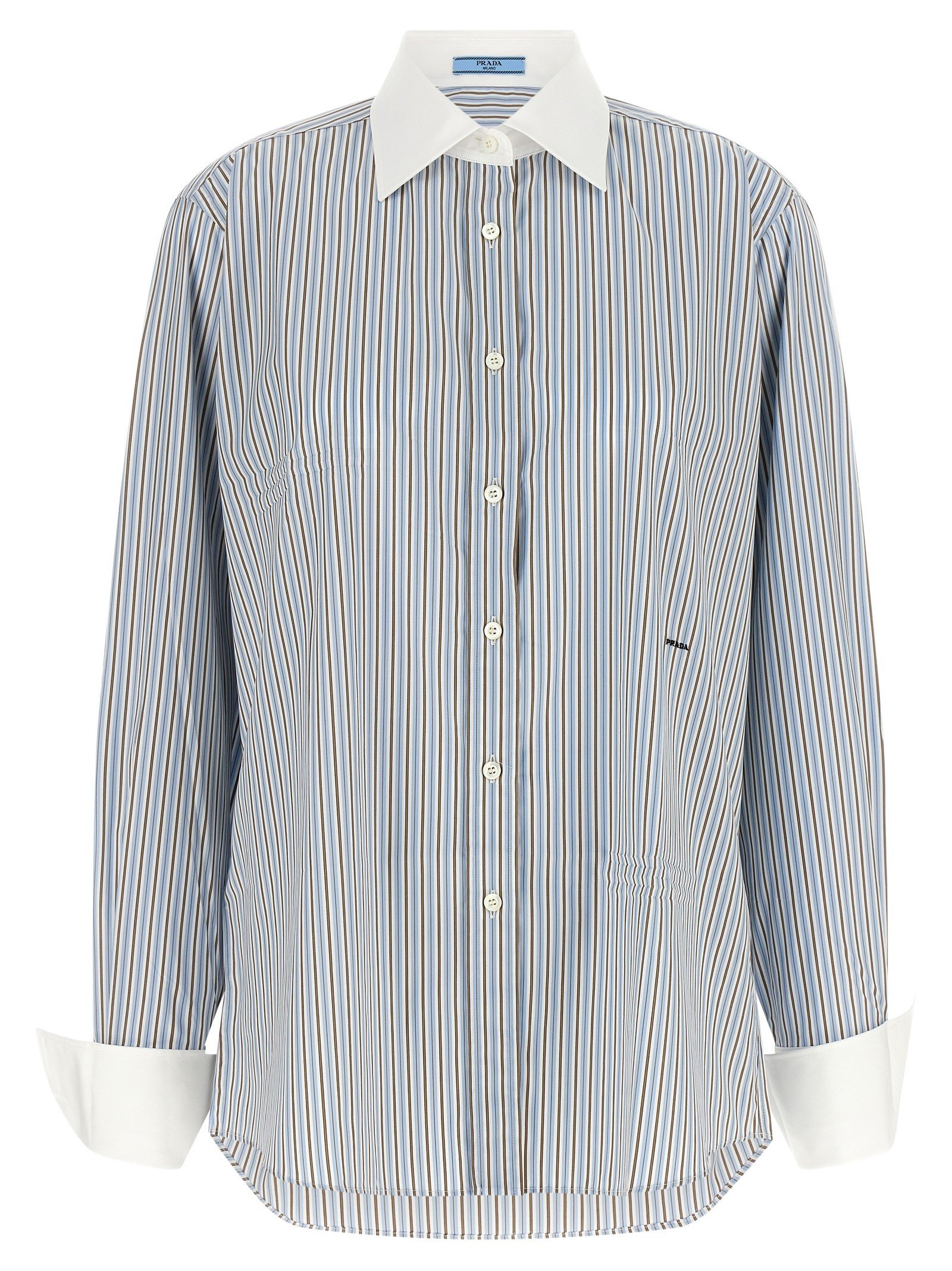 Striped poplin shirt