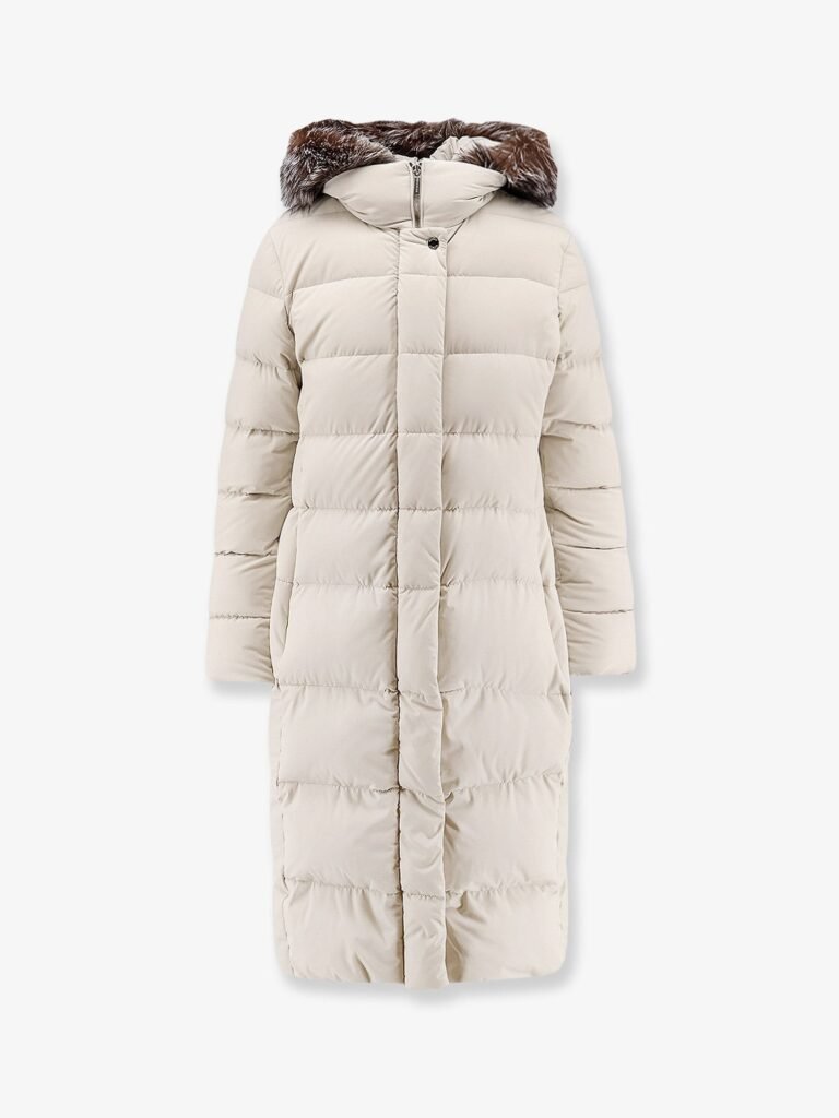 Zagar-Kn water-repellent stretch fabric long down coat