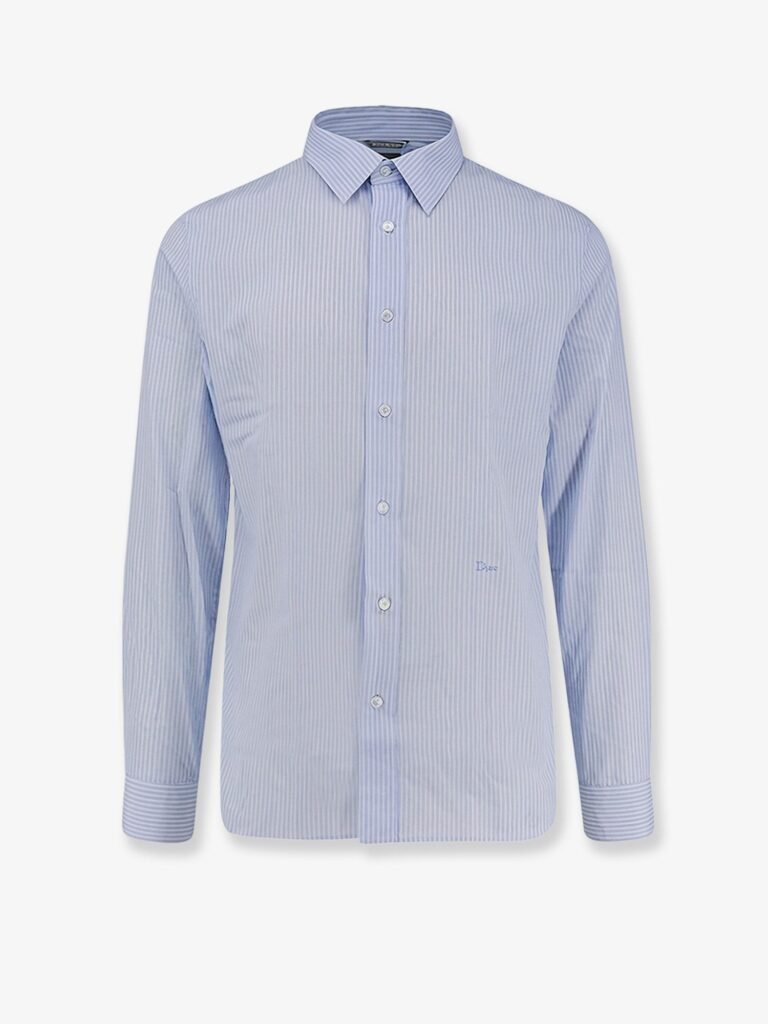 Cotton shirt with striped motif