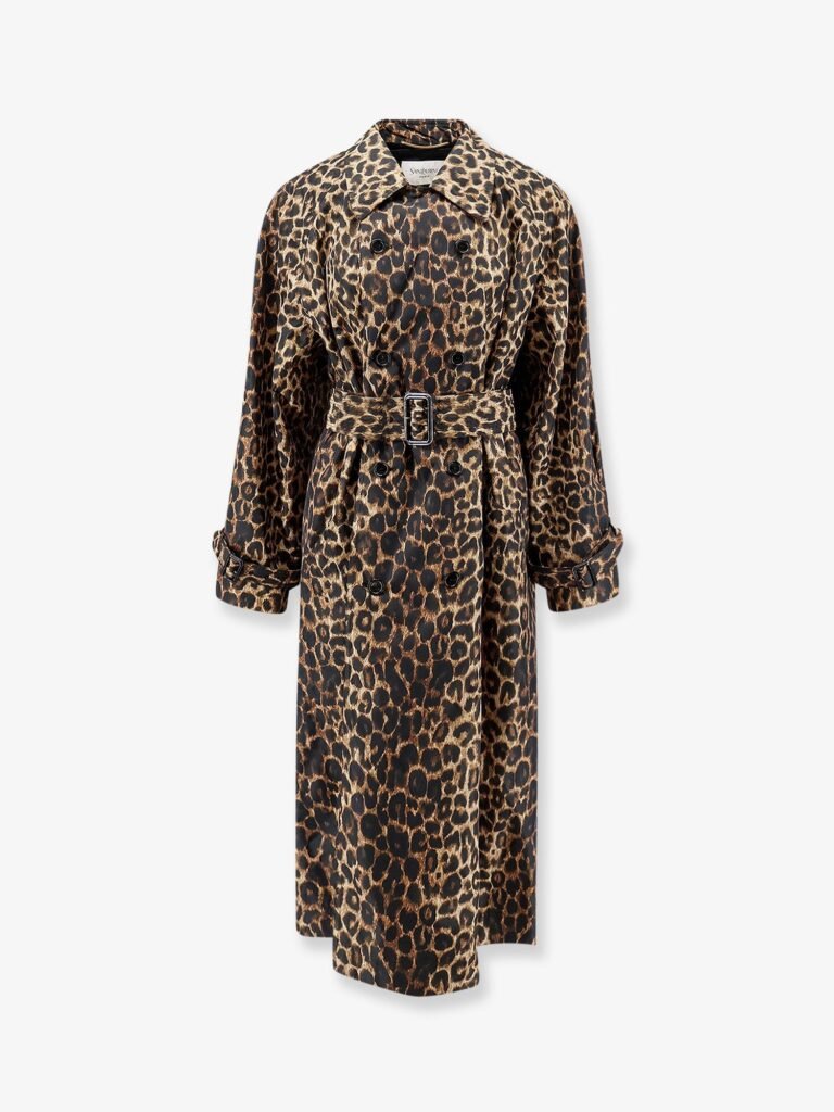 Nylon trench with animal print