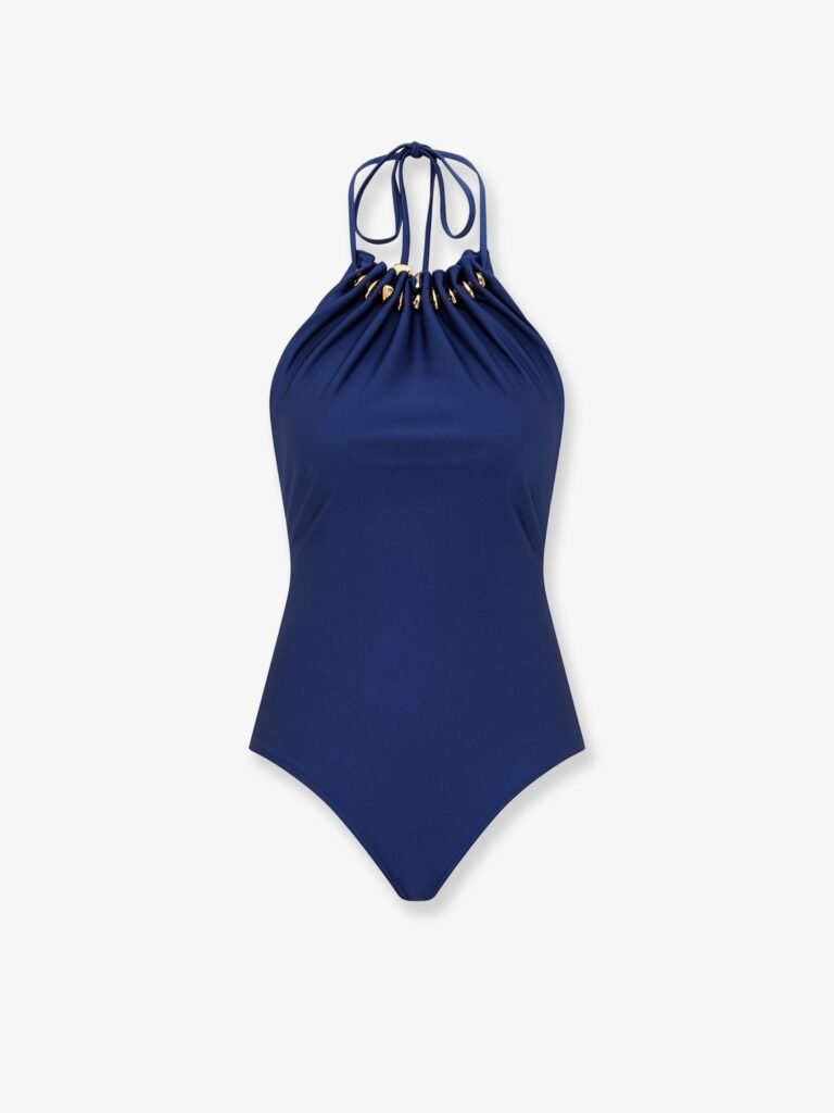 Aster one-piece swimsuit in shiny nylon with bead detail
