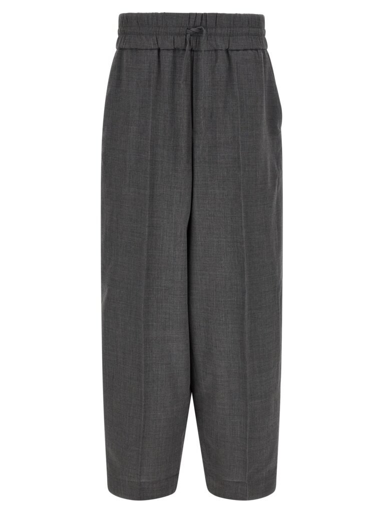 Virgin wool trousers with elastic
