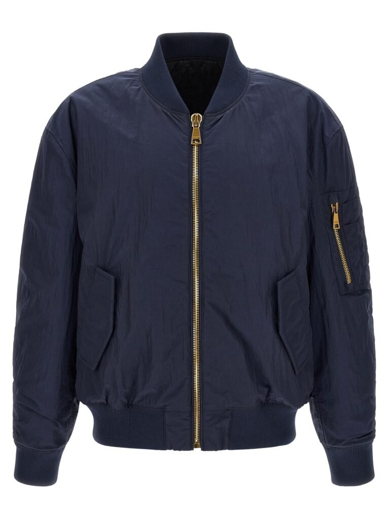 Logo embroidery bomber jacket