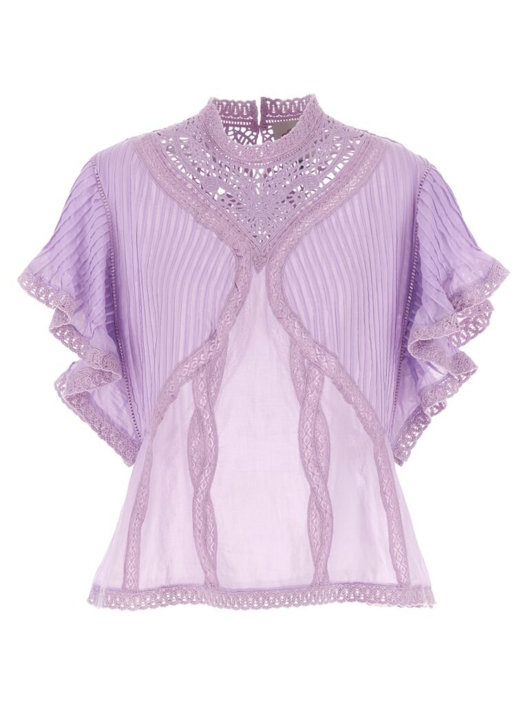 Openwork detail blouse