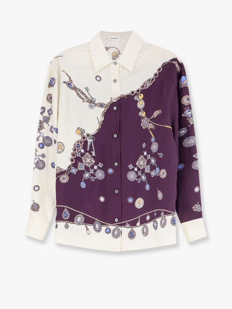 Printed silk twill shirt