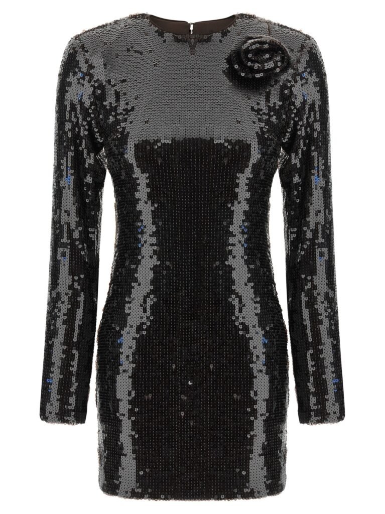 Sequin dress with flower