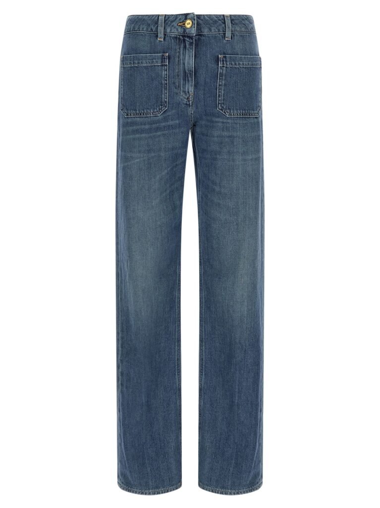 Logo embroidery jeans