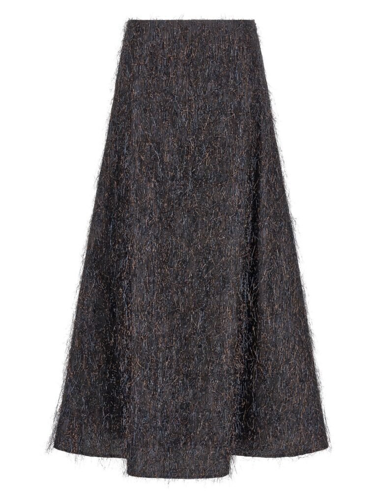 Skirt with metallic fringes