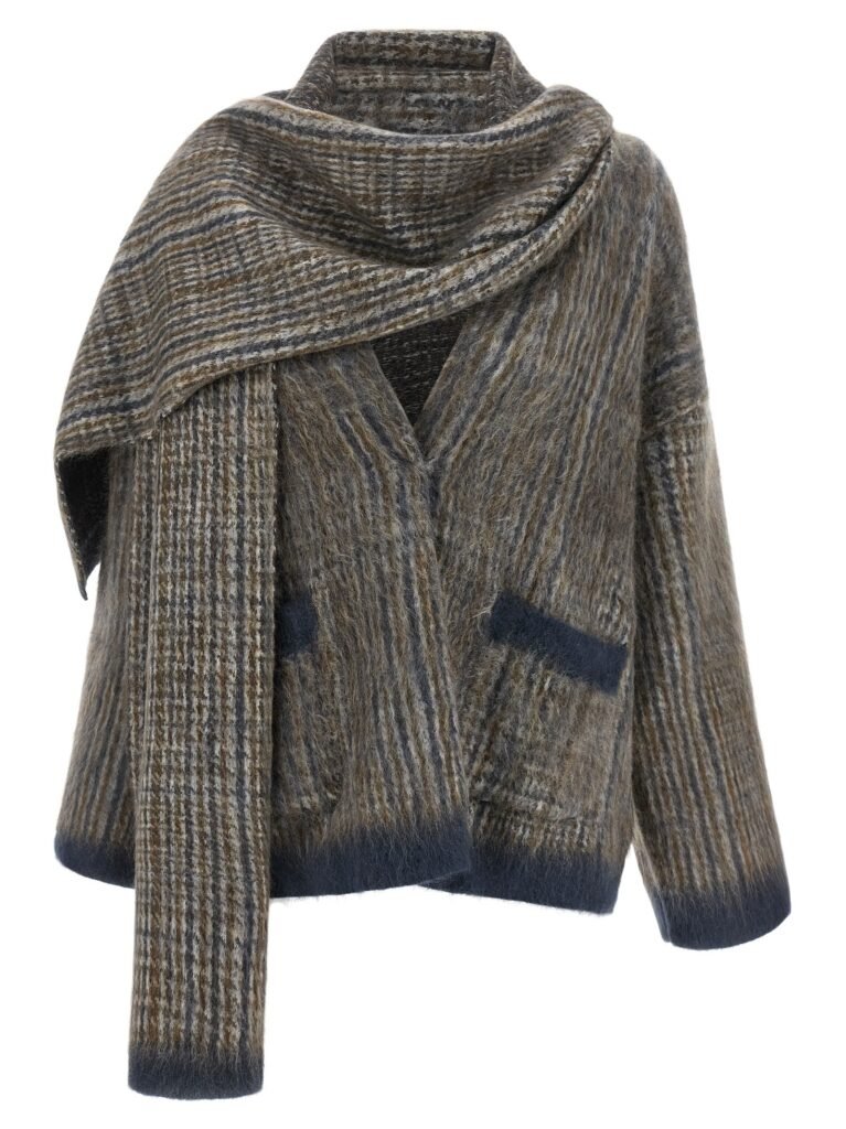 Cardigan with scarf