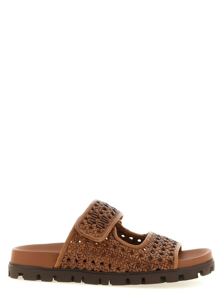 Braided leather sandals