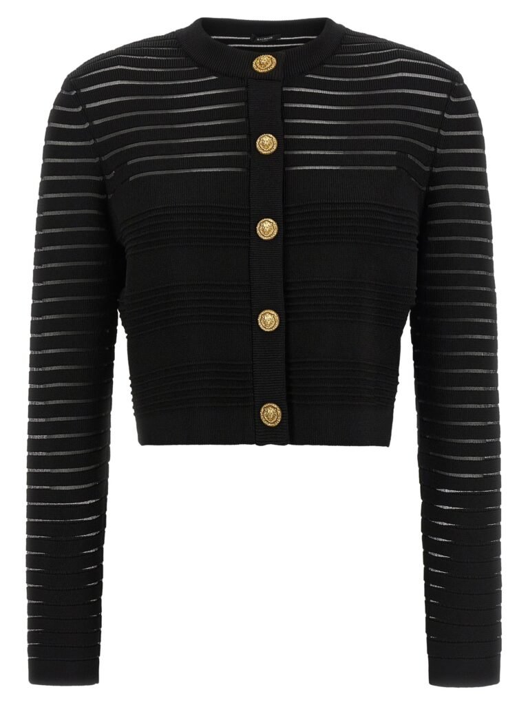 Semi-transparent stripes cardigan