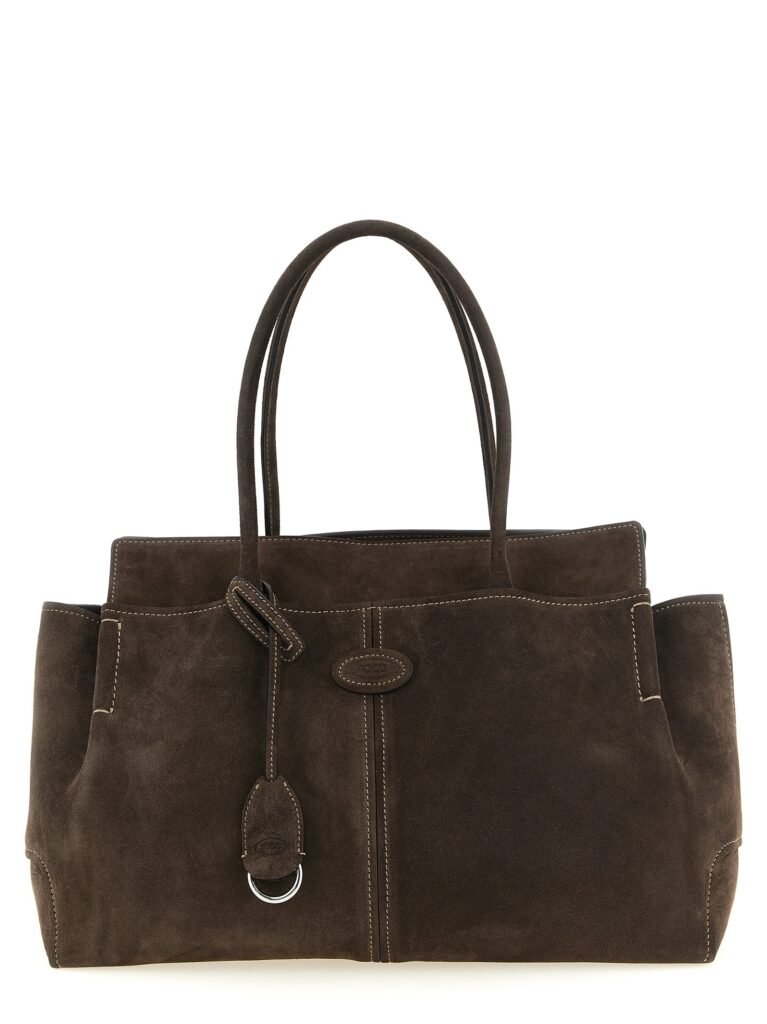 Medium suede shopping bag