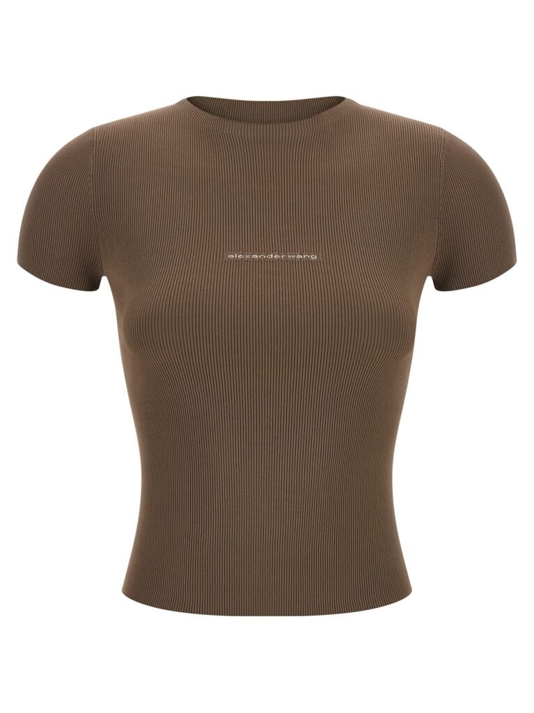 Ribbed T-shirt with logo