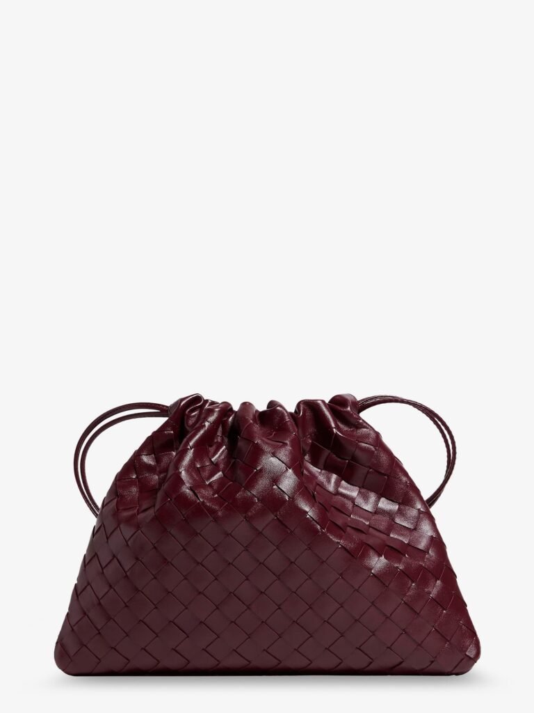 Medium Dustbag leather clutch bag with woven effect