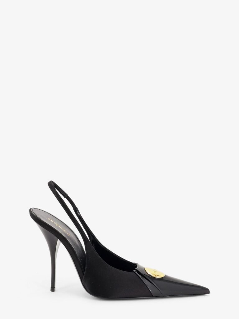 Louis patent leather pumps with logo tag