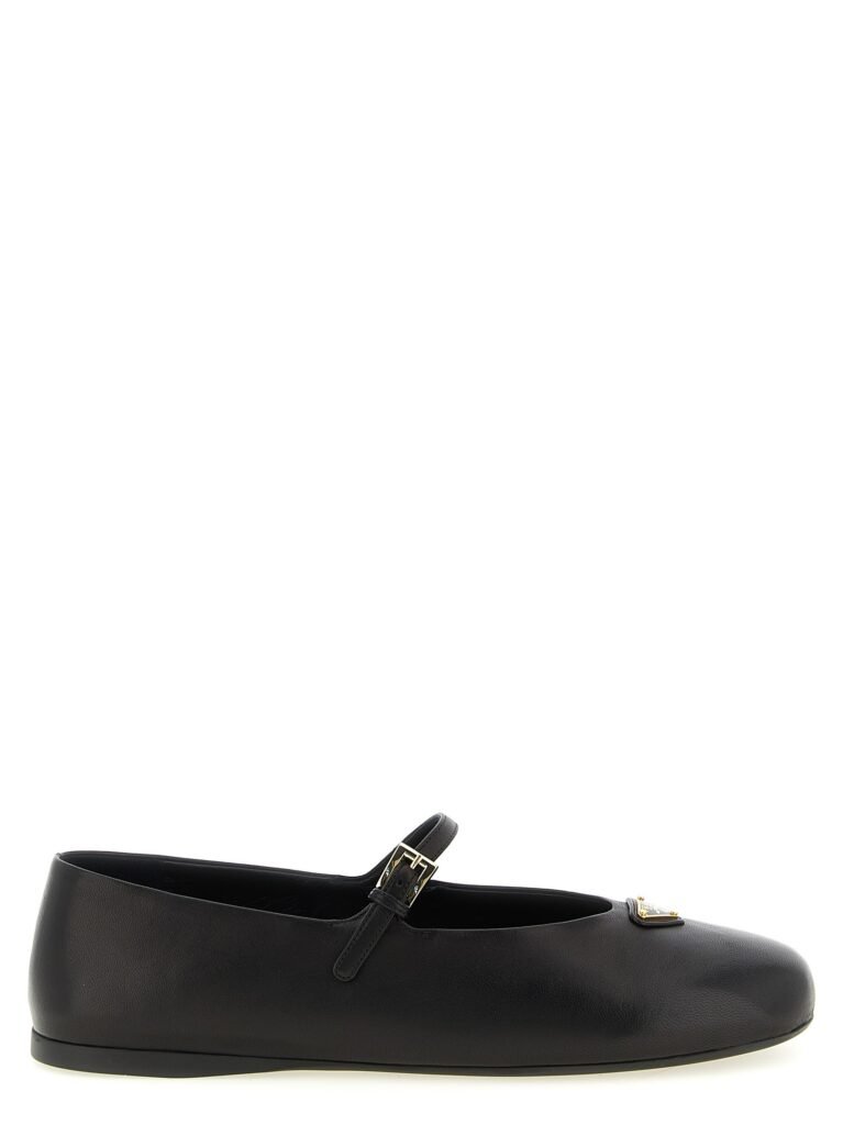 Triangle logo nappa ballet flats